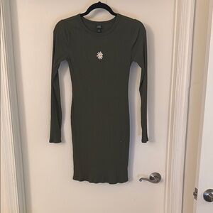 Olive Green Long Sleeve Dress